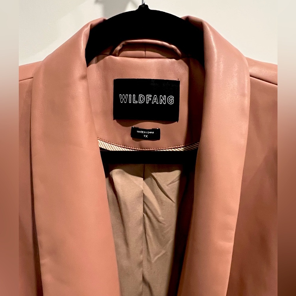 Fly Mauve Faux Leather Blazer